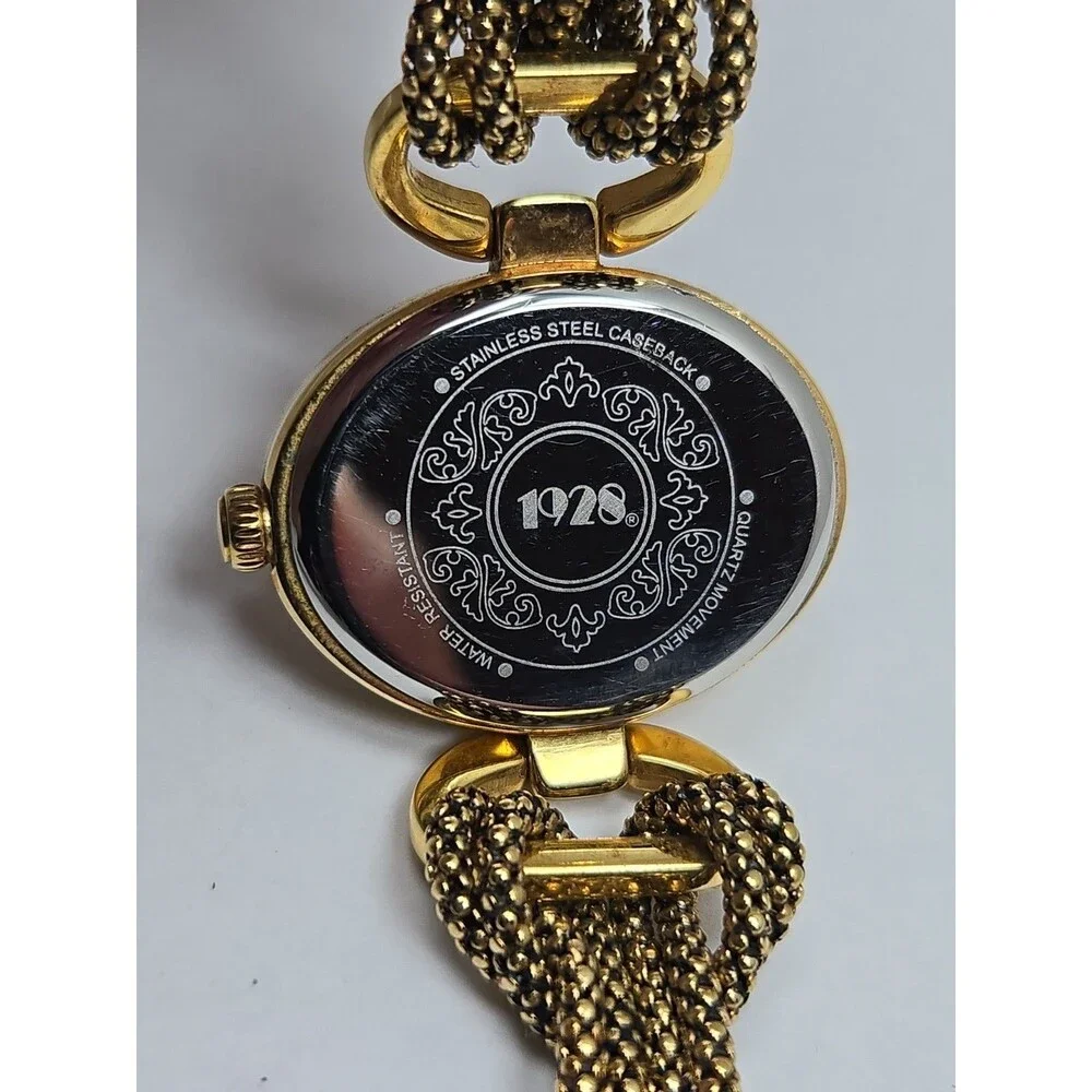 1928 Jewelry Womens Gold Tone Victorian Revival Classic Quartz Watch New Battery